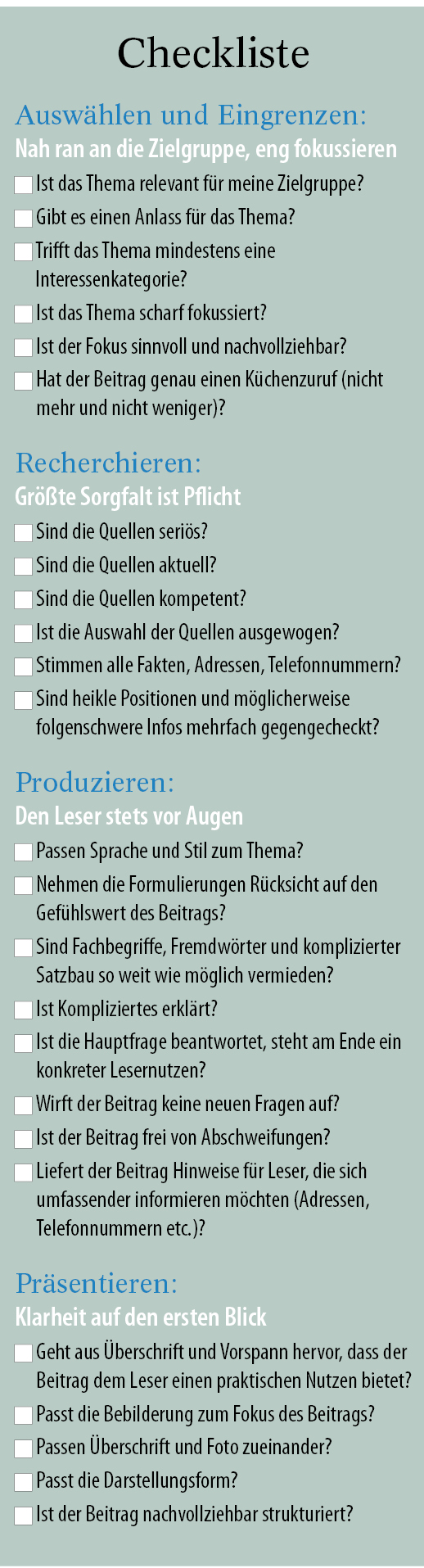 checkliste